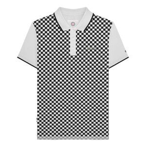 Lambretta Mens Two Tone All-Over Print Polo Shirt / White